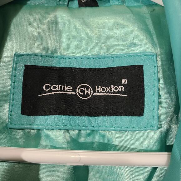 Women's Carrie Hoxton Leather Jacket 100%‎ Lambskin Casual Fashion Motorcycle L - Picture 2 of 8